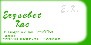 erzsebet kac business card